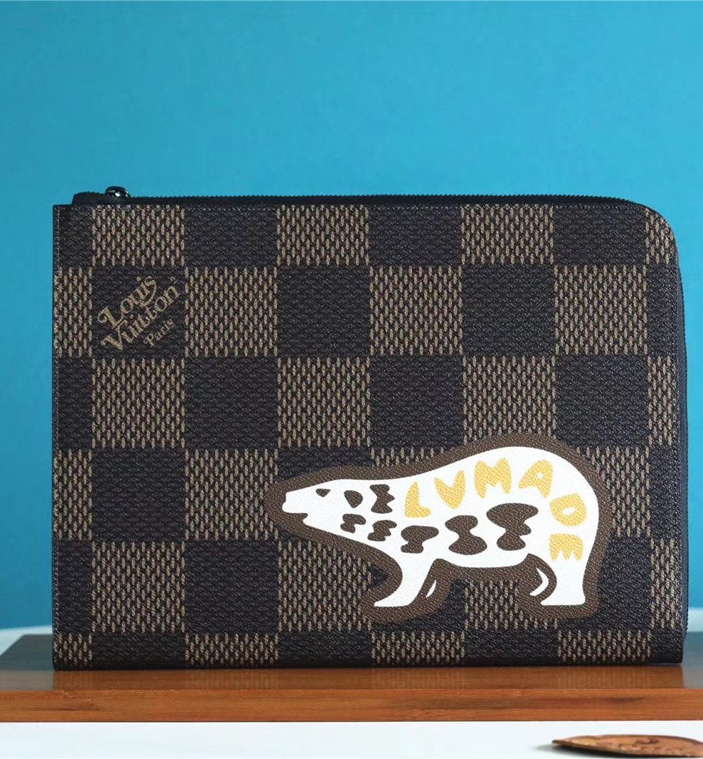 1:1 Replica Louis Vuitton Pochette Jour GM Damier Canvas By Virgil Abloh For Women, Women's Wallets 13.4in/34cm LV 