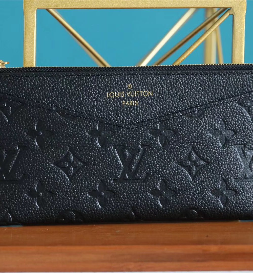1:1 Replica Louis Vuitton Pochette Melanie BB Monogram Empreinte Black For Women, Women's Wallets 7.9in/20cm LV M68712
