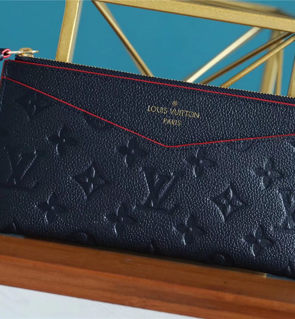 1:1 Replica Louis Vuitton Pochette Melanie BB Monogram Empreinte Dark Blue For Women, Women's Wallets 7.9in/20cm LV