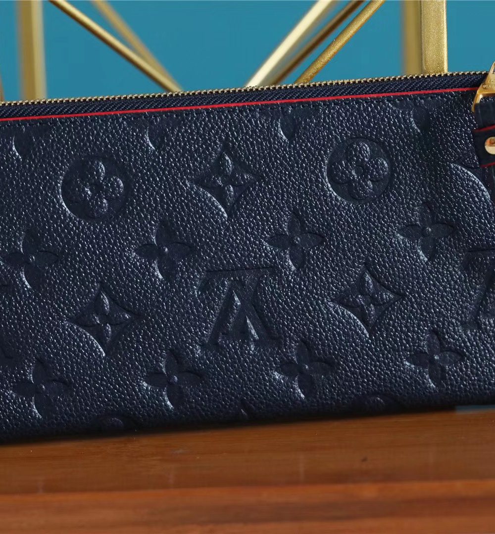1:1 Replica Louis Vuitton Pochette Melanie BB Monogram Empreinte Dark Blue For Women, Women's Wallets 7.9in/20cm LV