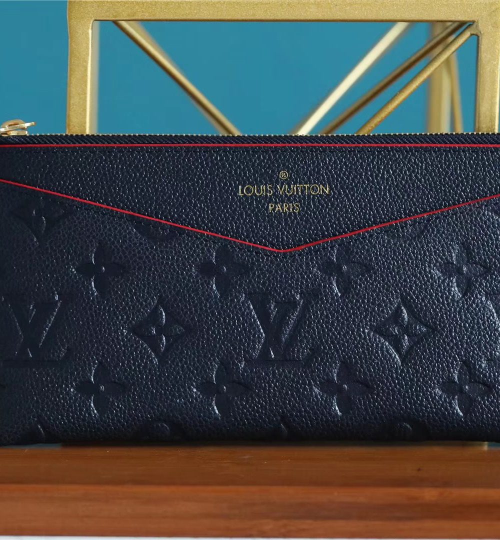 1:1 Replica Louis Vuitton Pochette Melanie BB Monogram Empreinte Dark Blue For Women, Women's Wallets 7.9in/20cm LV