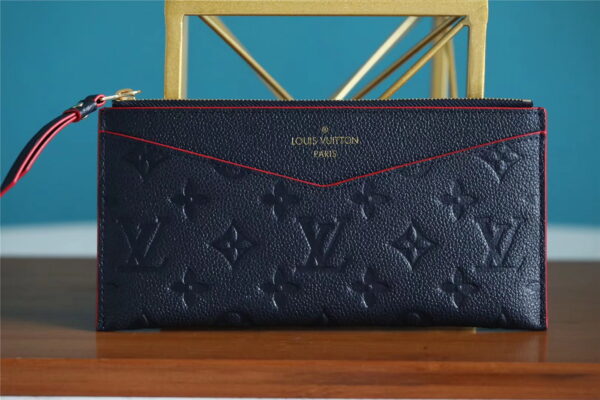 Louis Vuitton Pochette Melanie BB Monogram Empreinte Dark Blue For Women, Women's Wallets 7.9in/20cm LV