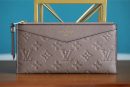 1:1 Replica Louis Vuitton Pochette Melanie BB Monogram Empreinte Grey For Women, Women's Wallets 7.9in/20cm LV