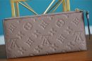 1:1 Replica Louis Vuitton Pochette Melanie BB Monogram Empreinte Grey For Women, Women's Wallets 7.9in/20cm LV