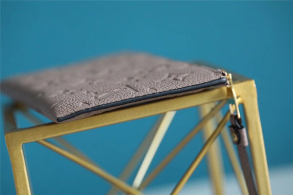 Louis Vuitton Pochette Melanie BB Monogram Empreinte Grey For Women, Women's Wallets 7.9in/20cm LV