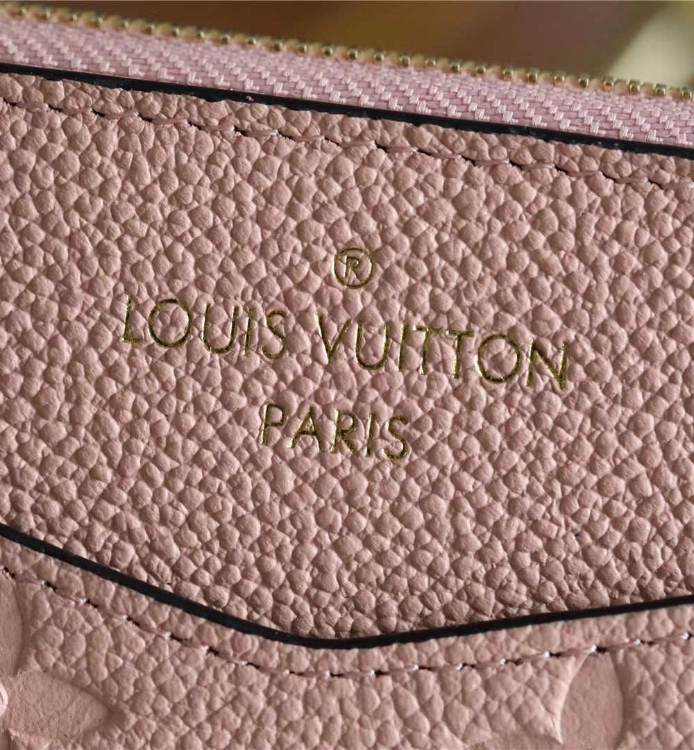 1:1 Replica Louis Vuitton Pochette Melanie BB Monogram Empreinte Pink For Women, Women's Wallets 7.9in/20cm LV
