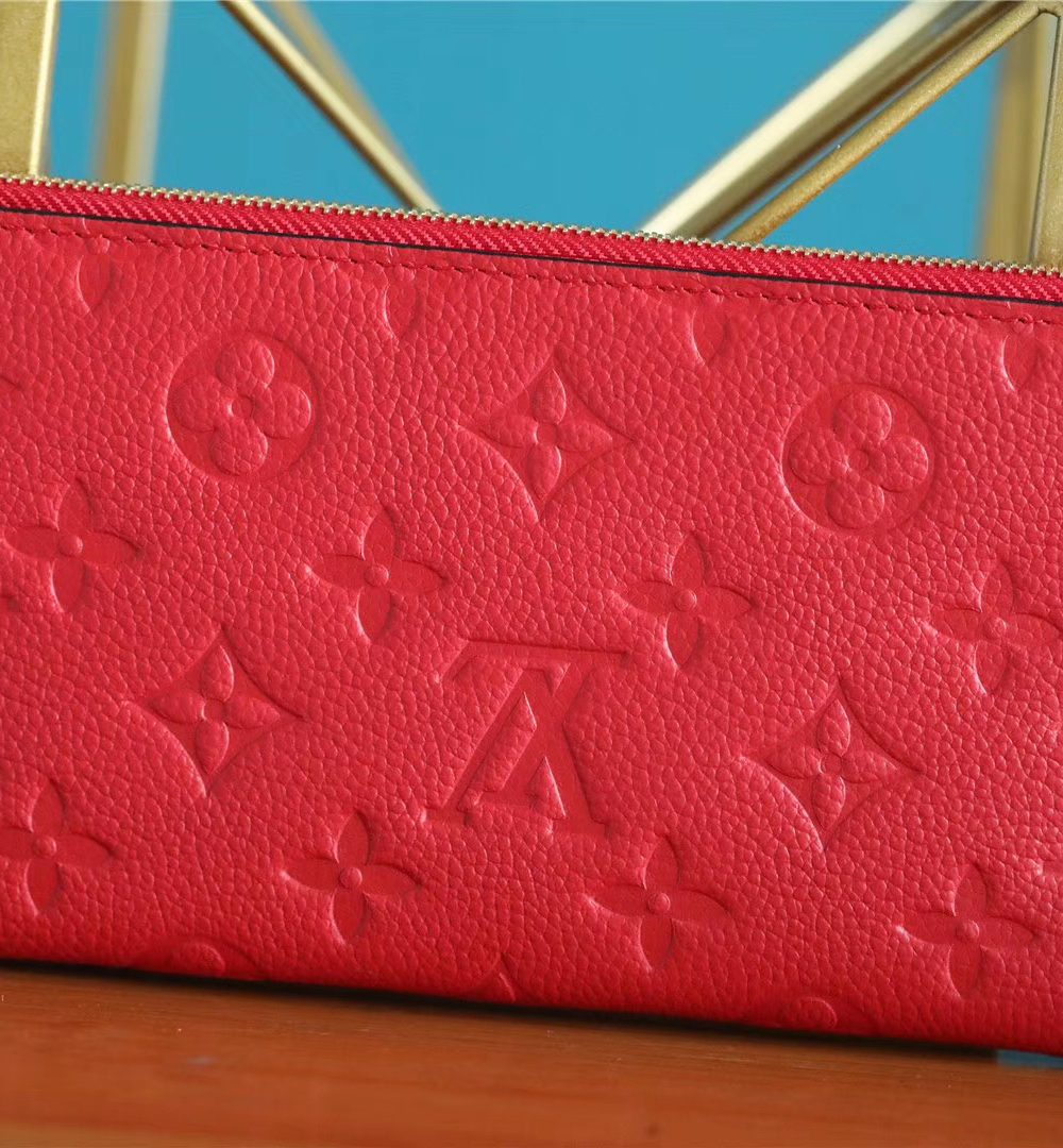 1:1 Replica Louis Vuitton Pochette Melanie BB Monogram Empreinte Red For Women, Women's Wallets 7.9in/20cm LV