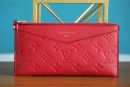 1:1 Replica Louis Vuitton Pochette Melanie BB Monogram Empreinte Red For Women, Women's Wallets 7.9in/20cm LV