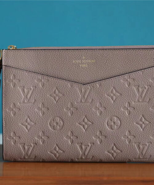 Louis Vuitton Pochette Melanie MM Monogram Empreinte Beige For Women, Women's Wallets 9.2in/23cm LV