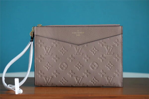 Louis Vuitton Pochette Melanie MM Monogram Empreinte Beige For Women, Women's Wallets 9.2in/23cm LV