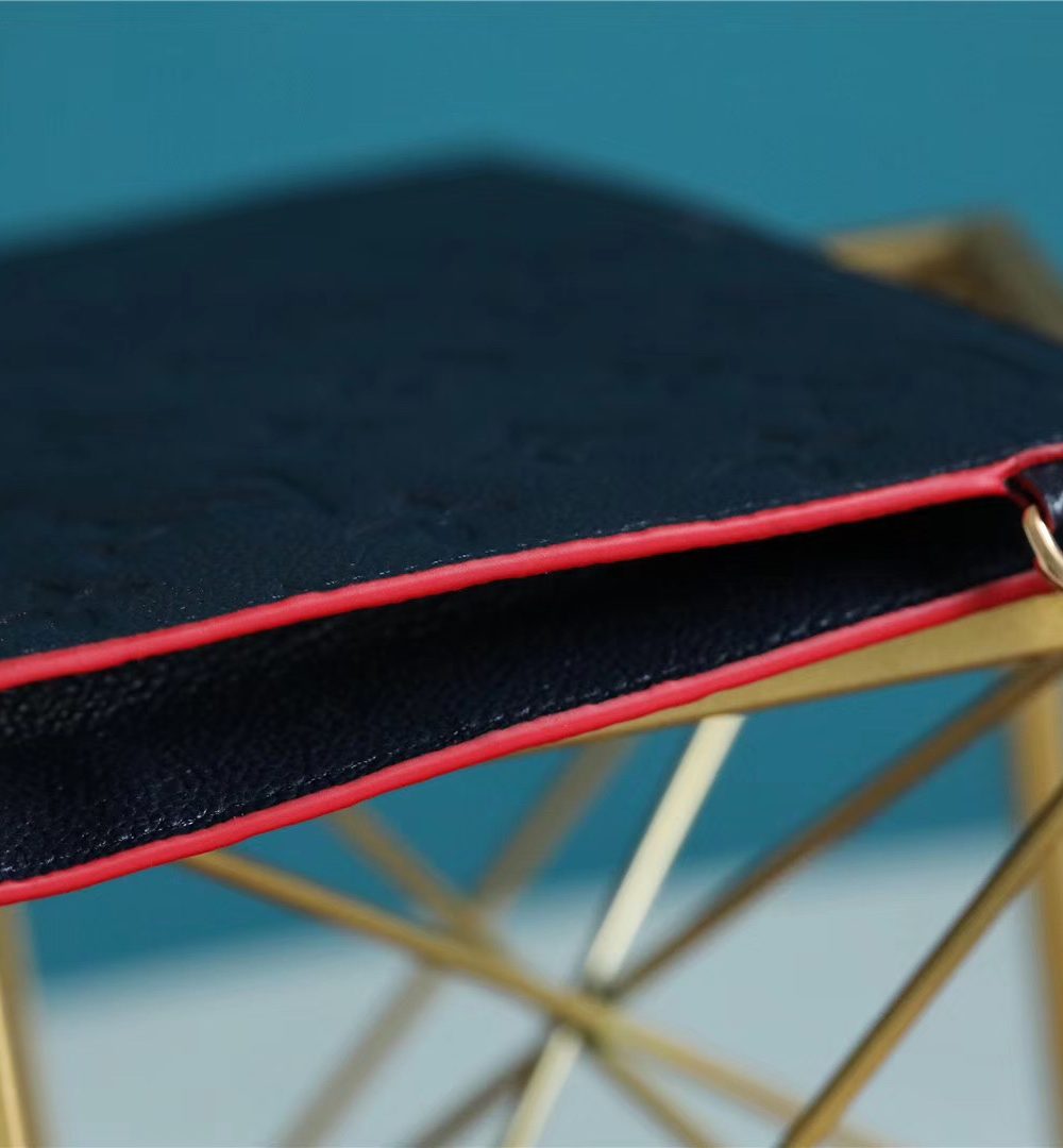 1:1 Replica Louis Vuitton Pochette Melanie MM Monogram Empreinte Dark Blue For Women, Women's Wallets 9.2in/23cm LV