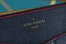 1:1 Replica Louis Vuitton Pochette Melanie MM Monogram Empreinte Dark Blue For Women, Women's Wallets 9.2in/23cm LV