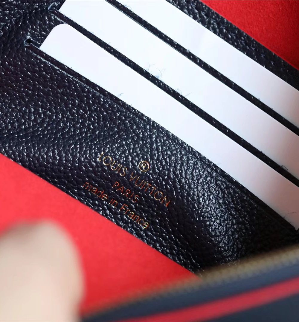 1:1 Replica Louis Vuitton Pochette Melanie MM Monogram Empreinte Dark Blue For Women, Women's Wallets 9.2in/23cm LV
