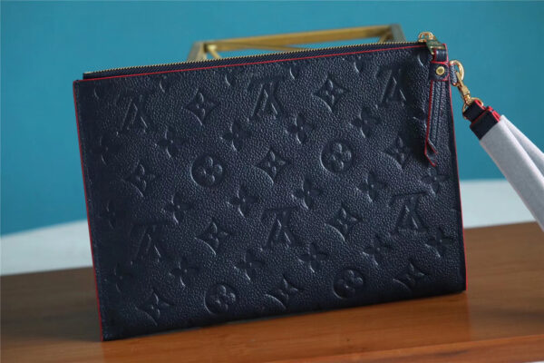 Louis Vuitton Pochette Melanie MM Monogram Empreinte Dark Blue For Women, Women's Wallets 9.2in/23cm LV
