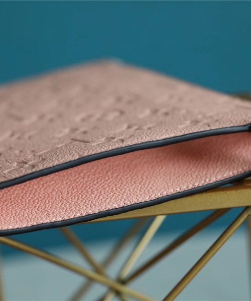 1:1 Replica Louis Vuitton Pochette Melanie MM Monogram Empreinte Pink For Women, Women's Wallets 9.2in/23cm LV