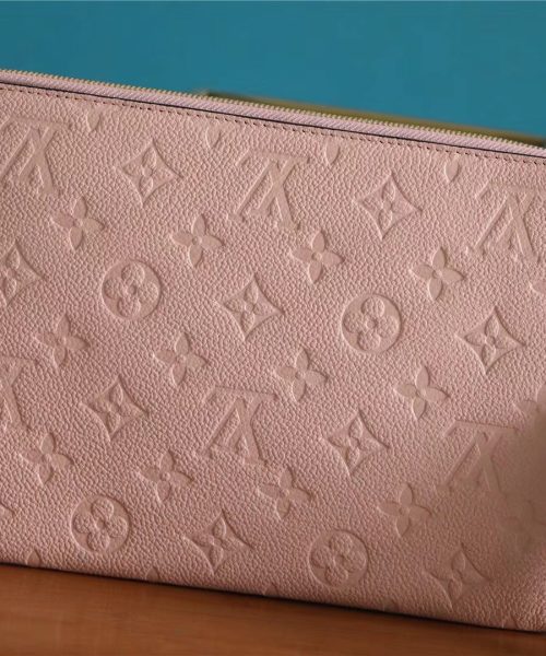 1:1 Replica Louis Vuitton Pochette Melanie MM Monogram Empreinte Pink For Women, Women's Wallets 9.2in/23cm LV