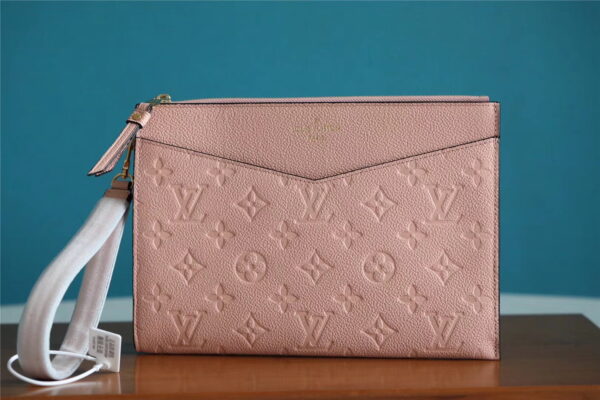 Louis Vuitton Pochette Melanie MM Monogram Empreinte Pink For Women, Women's Wallets 9.2in/23cm LV