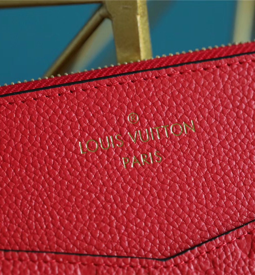 1:1 Replica Louis Vuitton Pochette Melanie MM Monogram Empreinte Red For Women, Women's Wallets 9.2in/23cm LV