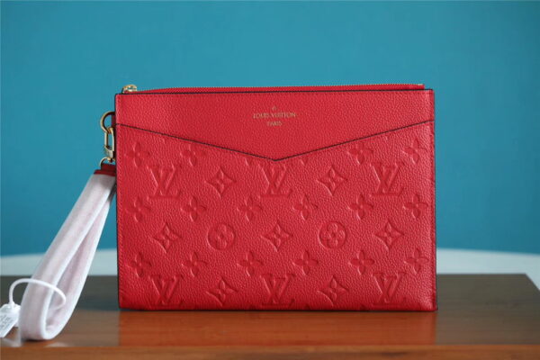 Louis Vuitton Pochette Melanie MM Monogram Empreinte Red For Women, Women's Wallets 9.2in/23cm LV