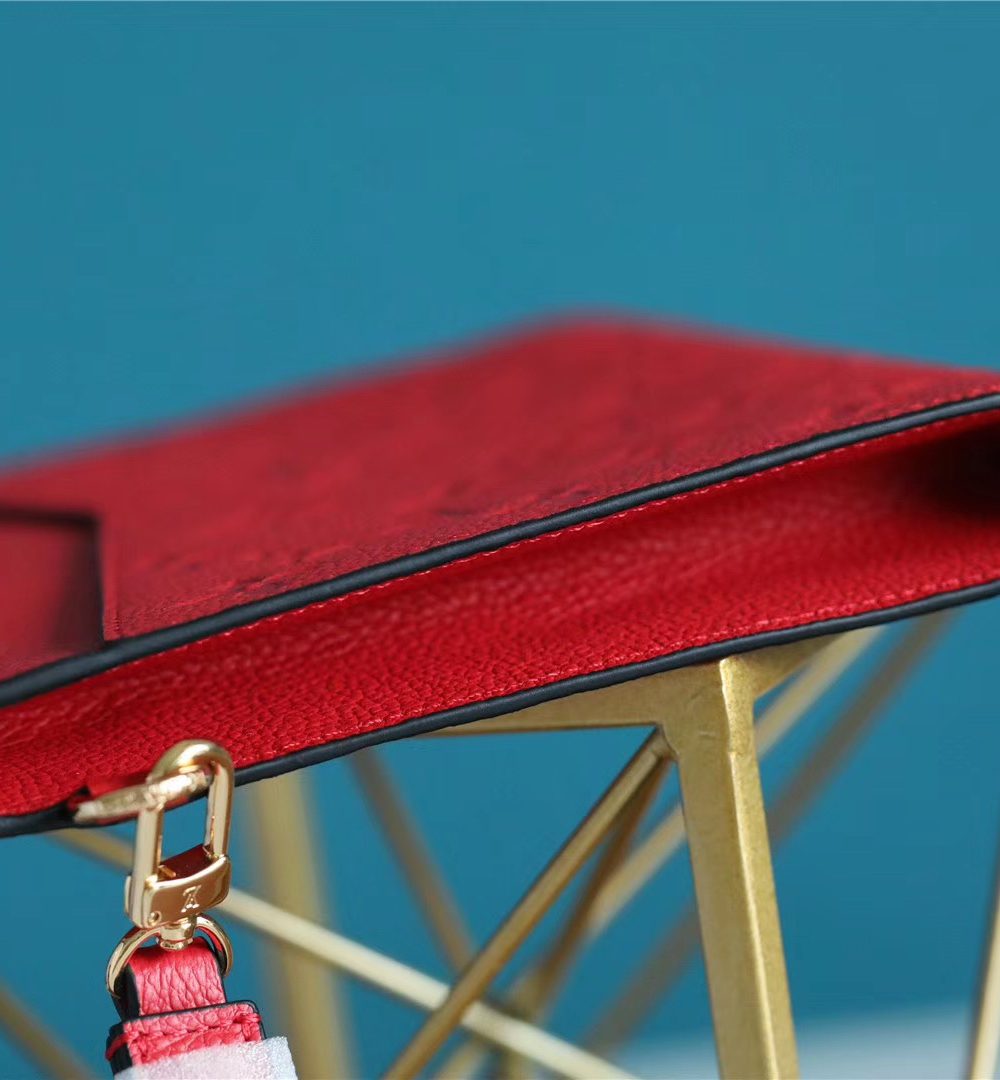 1:1 Replica Louis Vuitton Pochette Melanie MM Monogram Empreinte Red For Women, Women's Wallets 9.2in/23cm LV