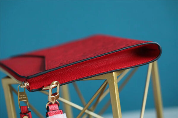 Louis Vuitton Pochette Melanie MM Monogram Empreinte Red For Women, Women's Wallets 9.2in/23cm LV