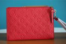 1:1 Replica Louis Vuitton Pochette Melanie MM Monogram Empreinte Red For Women, Women's Wallets 9.2in/23cm LV