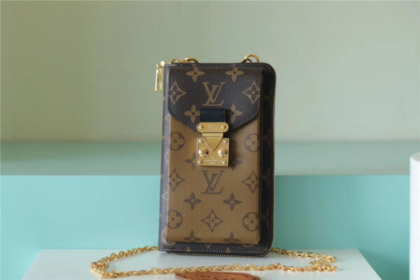 Louis Vuitton Pochette Trunk Verticale Monogram Canvas For Women, Women's Wallets 6.9in/17.5cm LV 