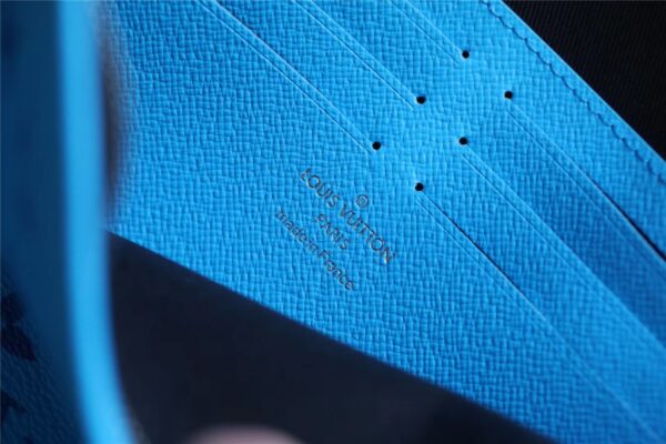 Louis Vuitton Pochette Voyage MM Taiga and Monogram Eclipse Canvas Blue For Women, Women's Wallets 10.6in/27cm LV