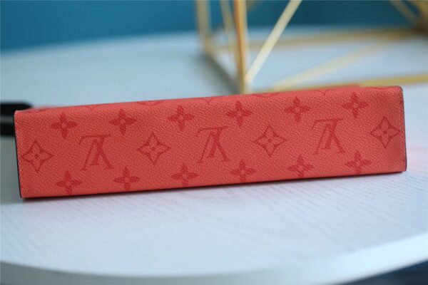 Louis Vuitton Pochette Voyage MM Taiga and Monogram Eclipse Canvas Red For Women, Women's Wallets 10.6in/27cm LV