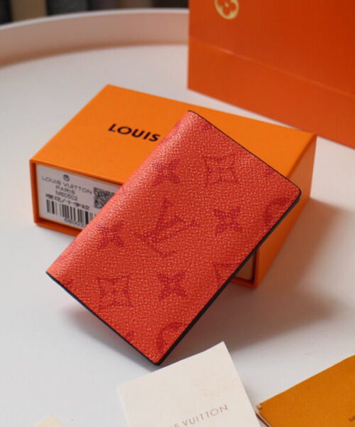 Louis Vuitton Pocket Organizer Monogram Canvas Orange For Men, Men's Wallet 8cm LV M60502