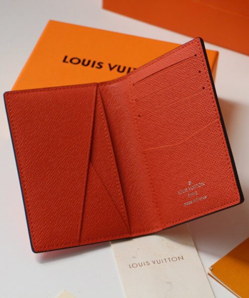1:1 Replica Louis Vuitton Pocket Organizer Monogram Canvas Orange For Men, Men's Wallet 8cm LV M60502