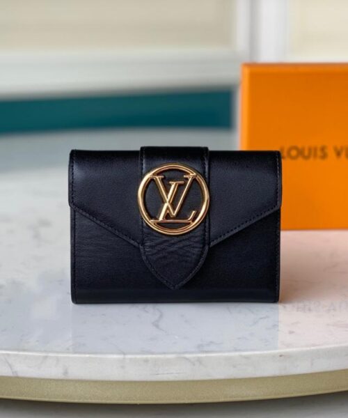 Louis Vuitton Pont 9 Compact Wallet Black For Women, Women's Wallets 4.2in/12cm LV M69175