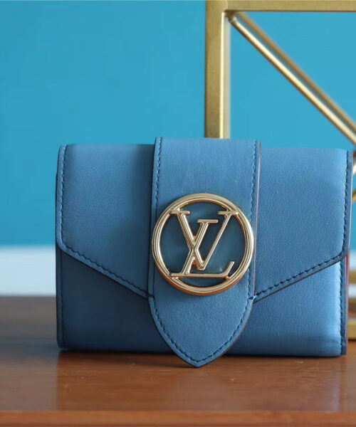 Louis Vuitton Pont 9 Compact Wallet Blue For Women, Women's Wallets 4.2in/12cm LV
