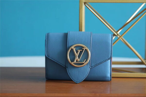 Louis Vuitton Pont 9 Compact Wallet Blue For Women, Women's Wallets 4.2in/12cm LV