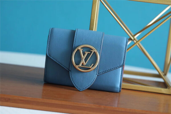 Louis Vuitton Pont 9 Compact Wallet Blue For Women, Women's Wallets 4.2in/12cm LV