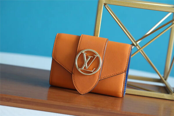 Louis Vuitton Pont 9 Compact Wallet Caramel Brown For Women, Women's Wallets 4.2in/12cm LV 