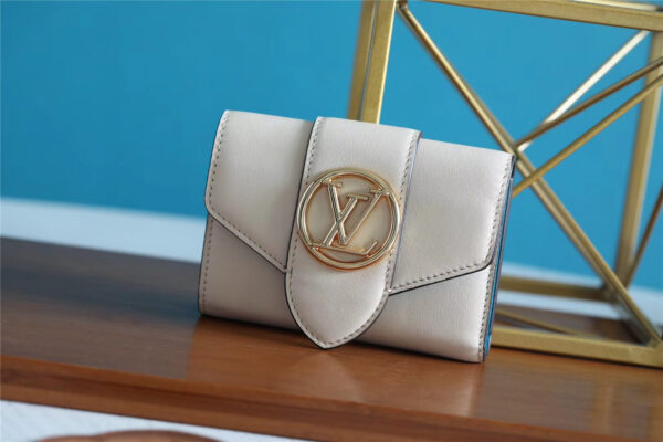 Louis Vuitton Pont 9 Compact Wallet Creme For Women, Women's Wallets 4.2in/12cm LV M69176