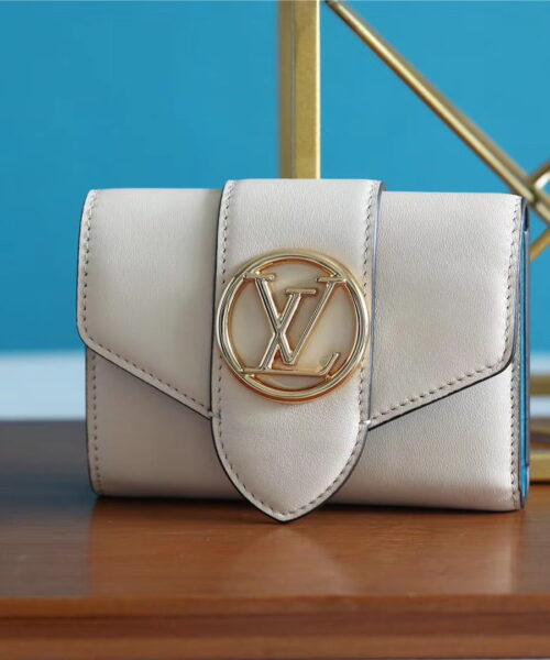 Louis Vuitton Pont 9 Compact Wallet Creme For Women, Women's Wallets 4.2in/12cm LV M69176