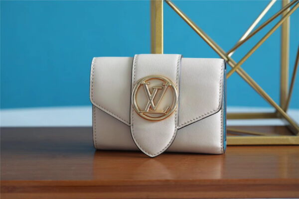 Louis Vuitton Pont 9 Compact Wallet Creme For Women, Women's Wallets 4.2in/12cm LV M69176
