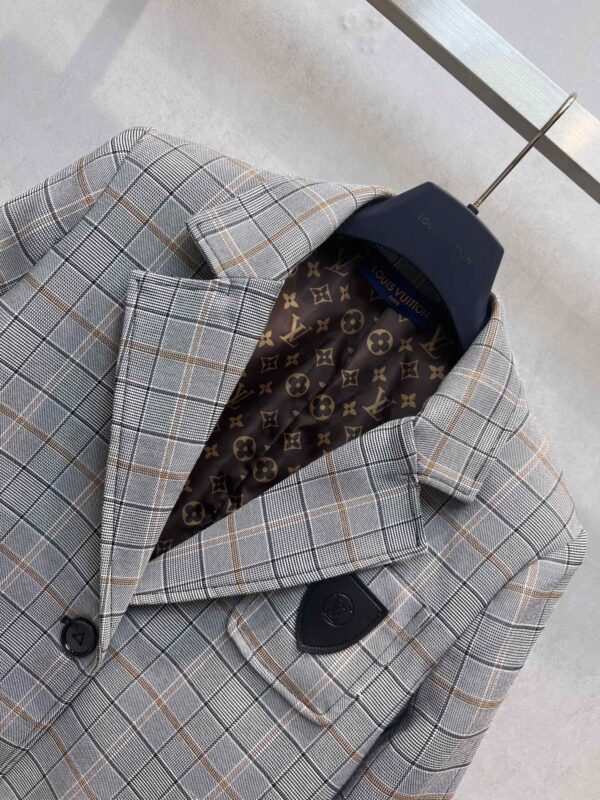 Louis Vuitton Preppy Check Blazer Grey For Women 1ABR72