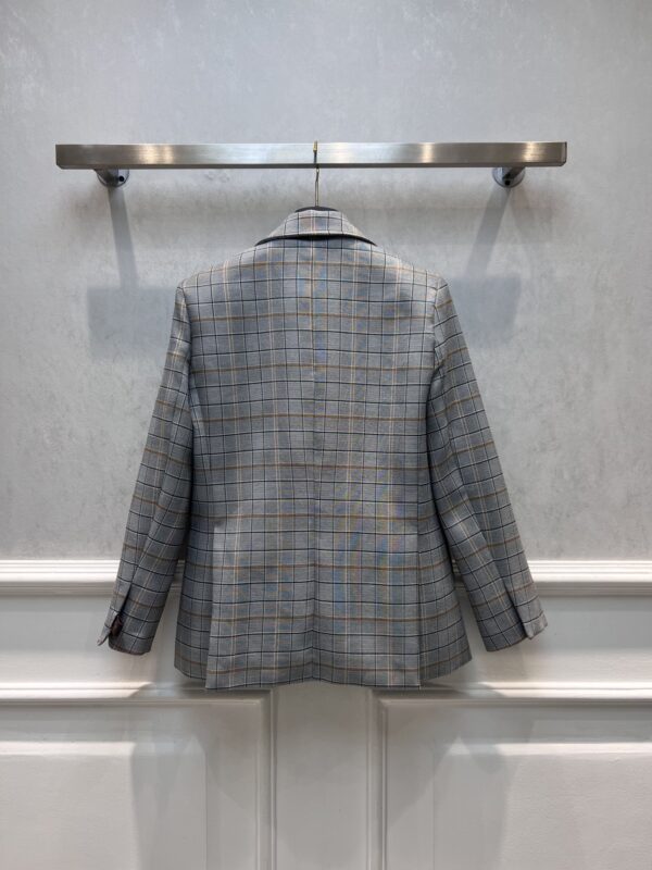 Louis Vuitton Preppy Check Blazer Grey For Women 1ABR72