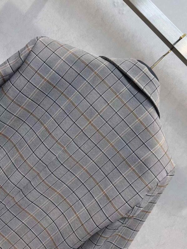 Louis Vuitton Preppy Check Blazer Grey For Women 1ABR72