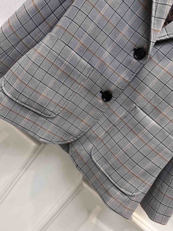 Louis Vuitton Preppy Check Blazer Grey For Women 1ABR72