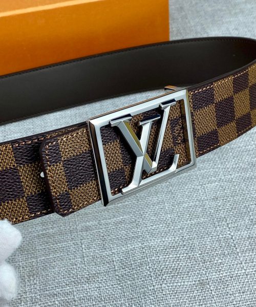 1:1 Replica Louis Vuitton Pyramide Frame Reversible LV Belt Damier Metal Hardware LV Women Belt