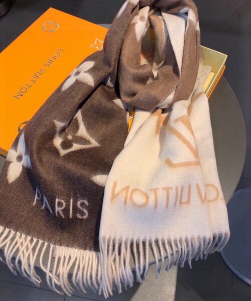 Louis Vuitton Reykjavik Gradient Cashmere Beige Scarf 220cm/87in M73675