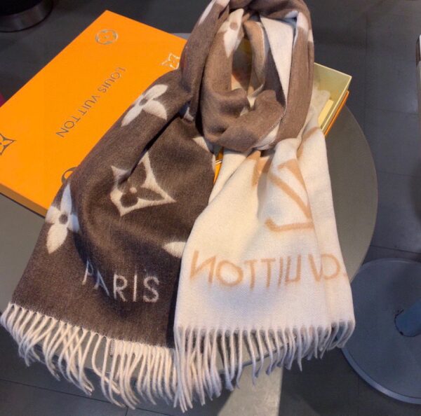 Louis Vuitton Reykjavik Gradient Cashmere Beige Scarf 220cm/87in M73675