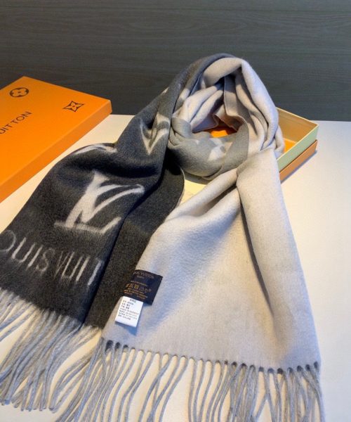 Louis Vuitton Reykjavik Gradient Cashmere Grey Scarf 220cm/87in M76336