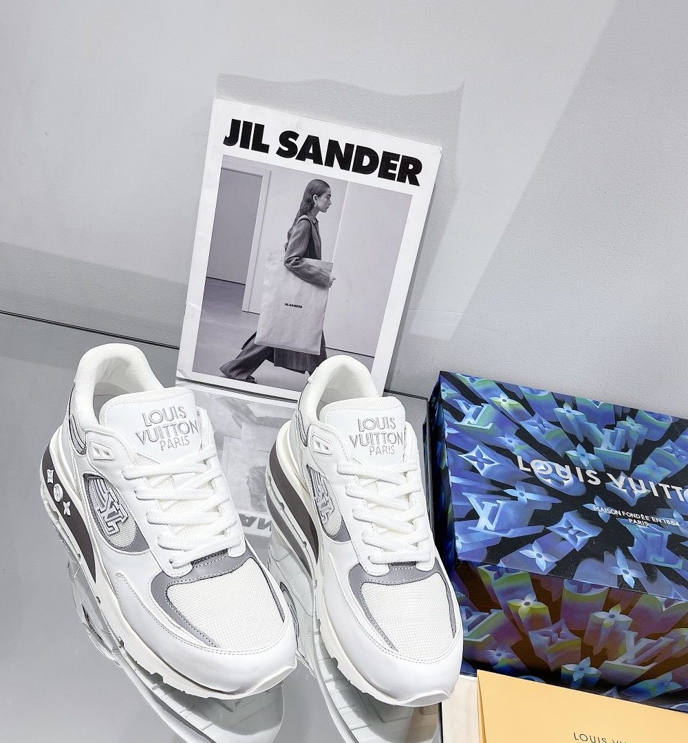 Louis Vuitton Run Away Sneaker Iridescent Textile White For Women LV