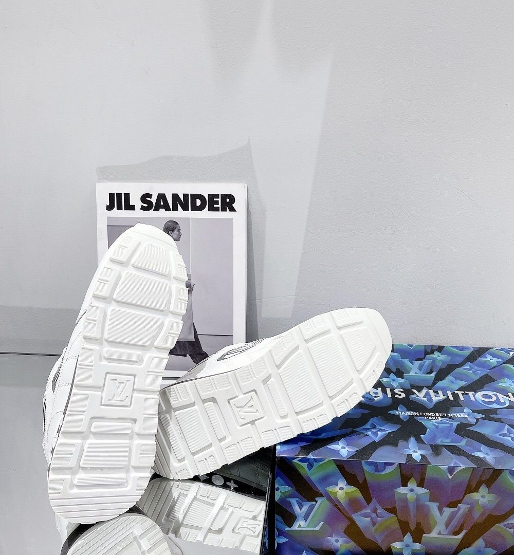 Louis Vuitton Run Away Sneaker Iridescent Textile White For Women LV