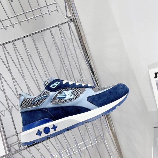 Louis Vuitton Run Away Sneaker Patent Monogram Material Blue For Women LV